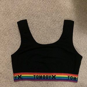 TomboyX Black rainbow soft bra